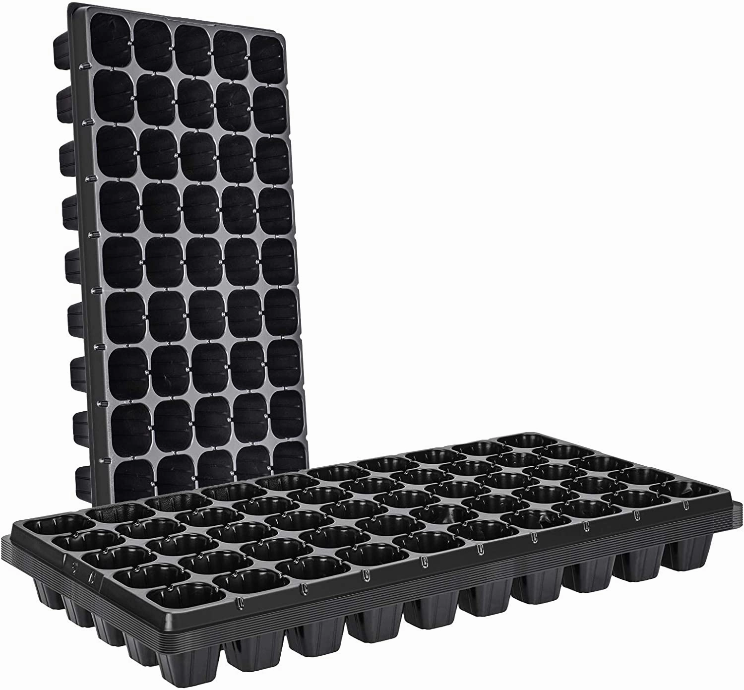10 Pack of 50 Cell Seedling Trays with Drain Holes, 500 Cells