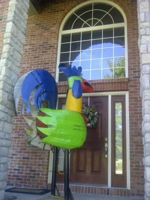 11ft Giant Painted Rooster decorative plants  