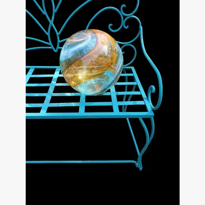 12" Hand Blown Gazing Ball with Glass Loop