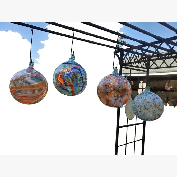 12" Hand Blown Gazing Ball with Glass Loop