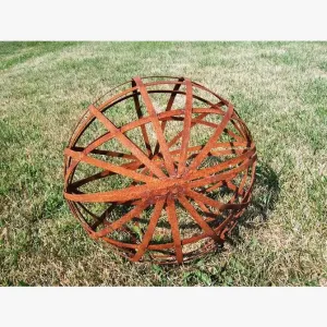 12" Solid Steel Strap Ball Sphere decorative plants  