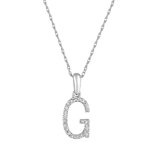 14k Gold & Diamond Initial Necklace- G