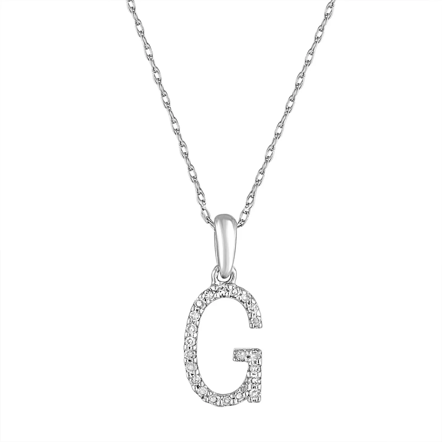 14k Gold & Diamond Initial Necklace- G