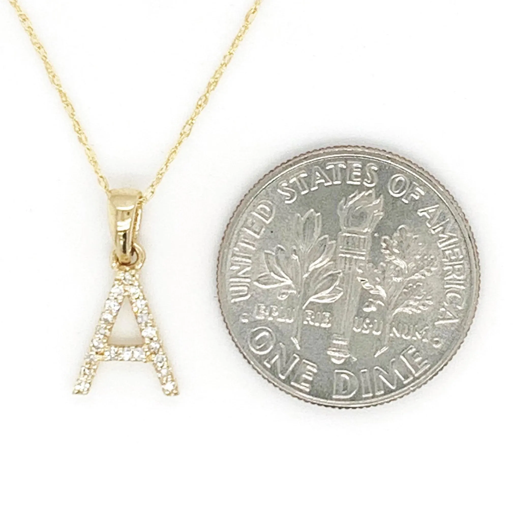 14k Gold & Diamond Initial Necklace- G