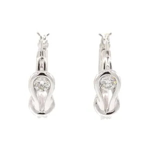 14k Gold Diamond Hoops Earrings
