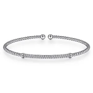 14K W Gold 0.34cttw Diamond Bangle