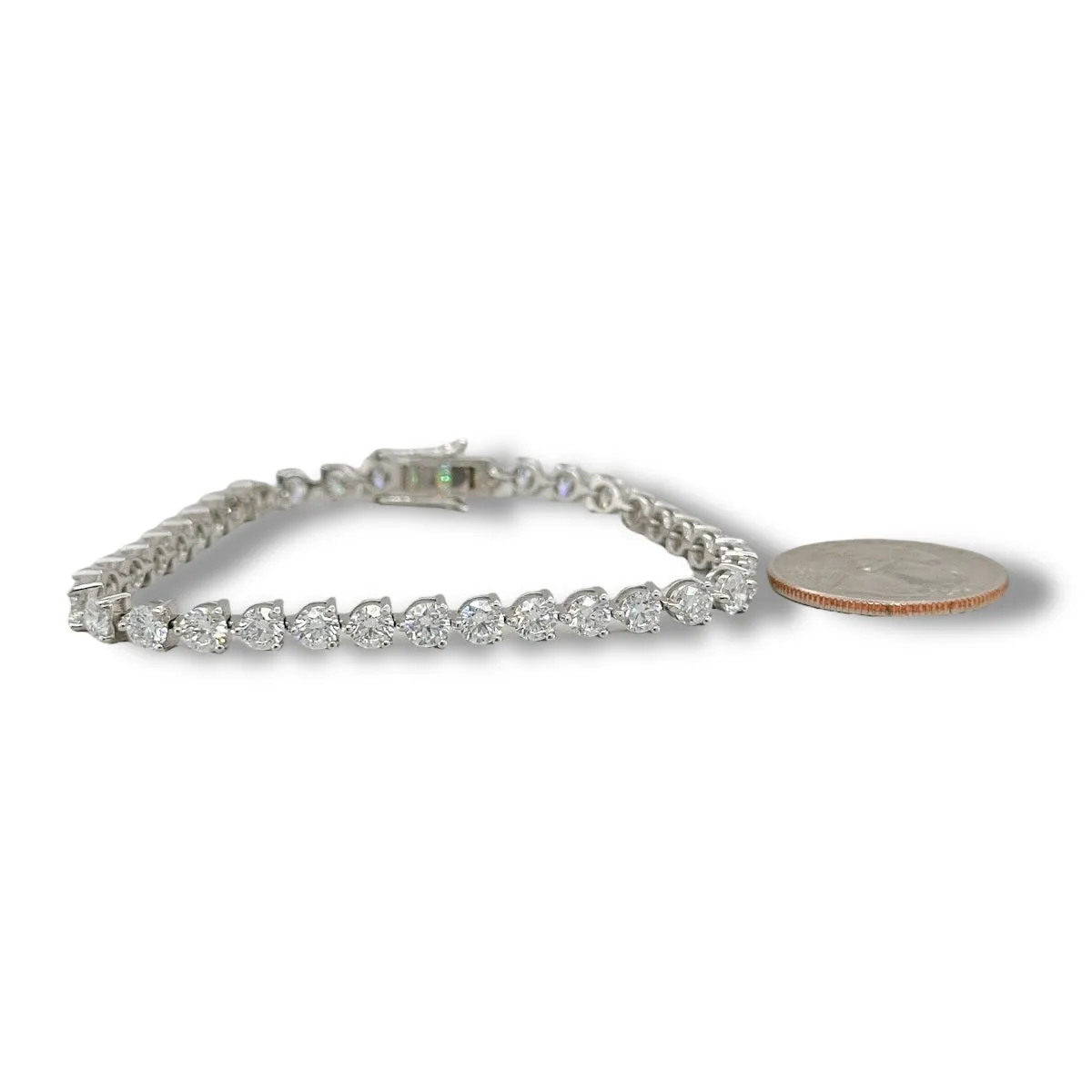14K W Gold 10.13ctw F/VS2 Lab-Created Diamond Tennis Bracelet