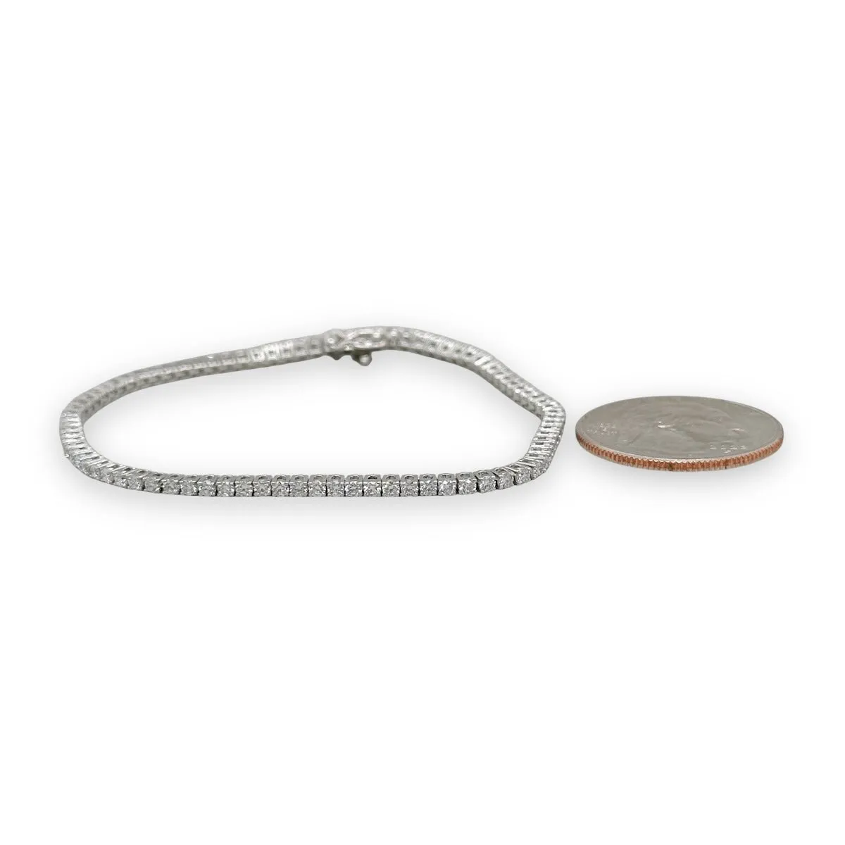 14K W Gold 1.50ctw E-F/VS1  Lab-Created Diamond Tennis Bracelet