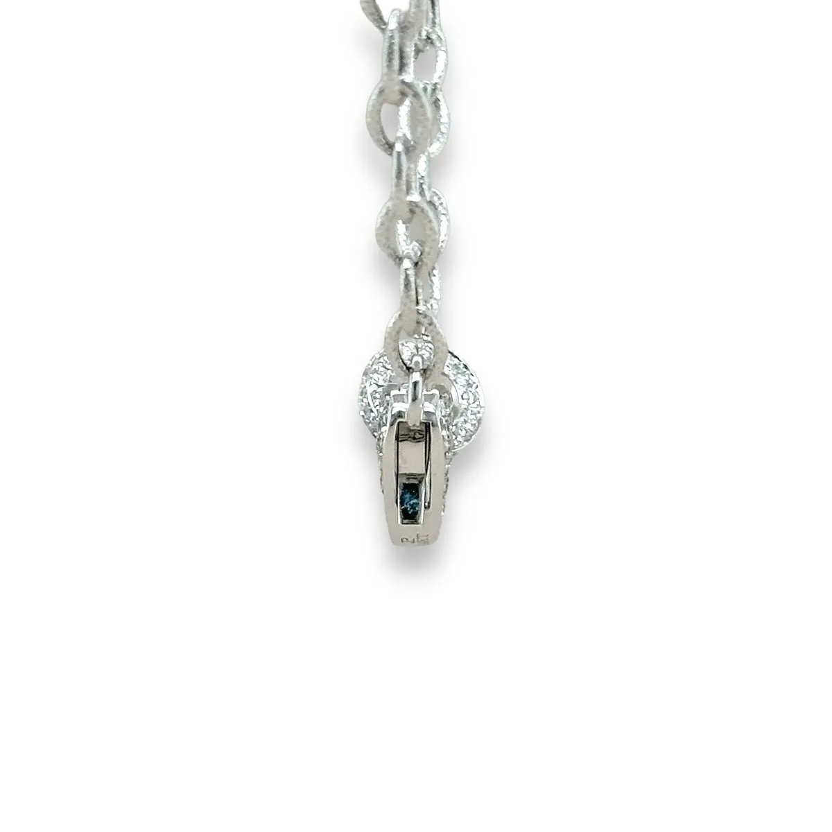 14K W Gold 18" 0.54ctw G/SI1 Link Chain with Diamond Clasp