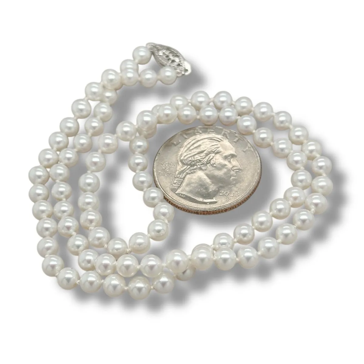 14K W Gold 18" 4.5X5mm FWP Necklace