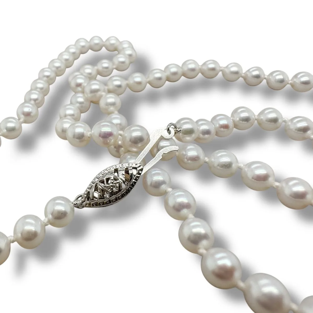 14K W Gold 18" 4.5X5mm FWP Necklace