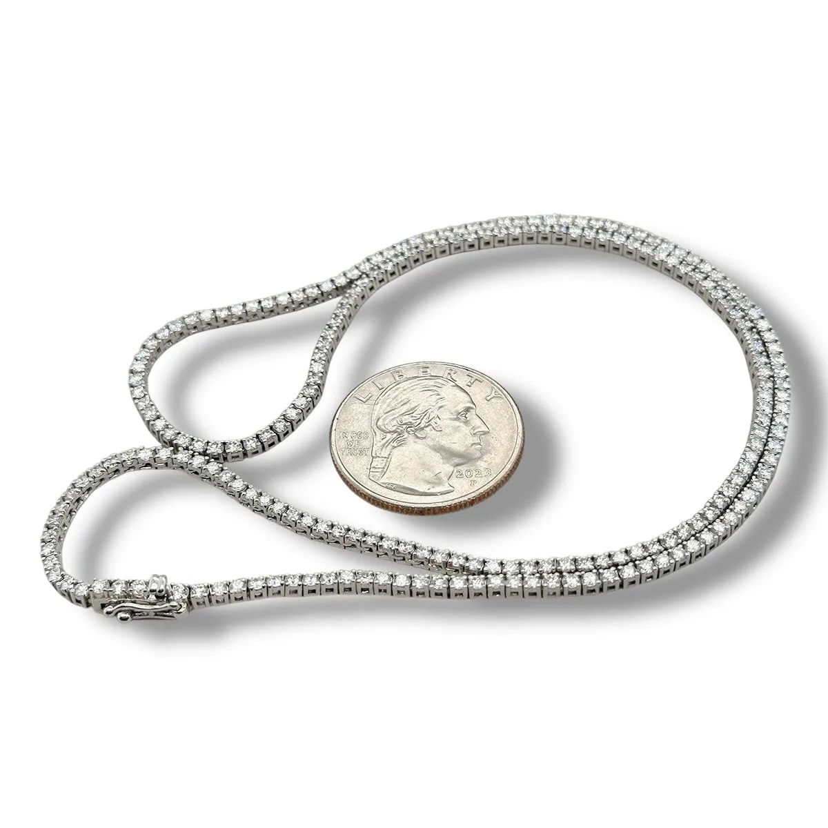 14K W Gold 18" 5.70ctw E/VS1 Lab Created Diamond Tennis Necklace