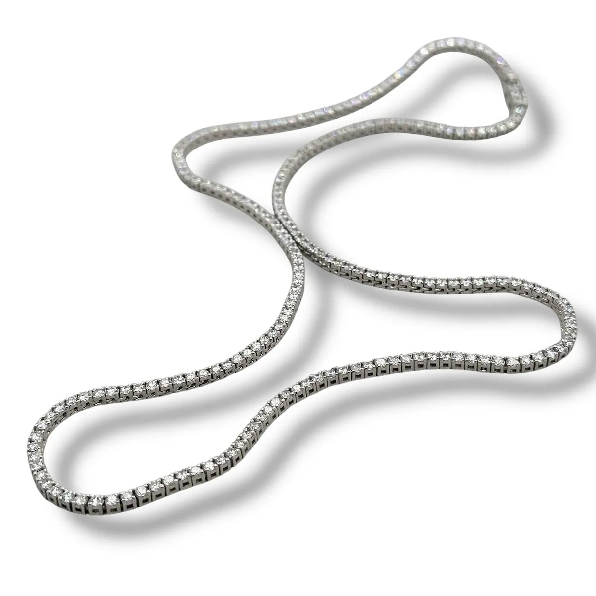 14K W Gold 18" 5.70ctw E/VS1 Lab Created Diamond Tennis Necklace