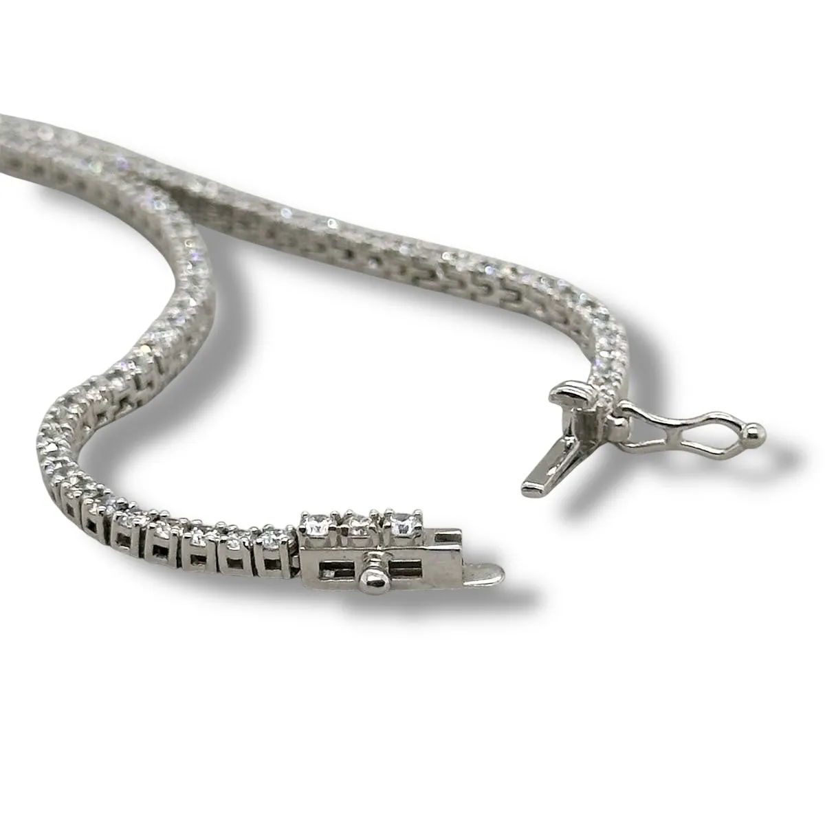 14K W Gold 18" 5.70ctw E/VS1 Lab Created Diamond Tennis Necklace