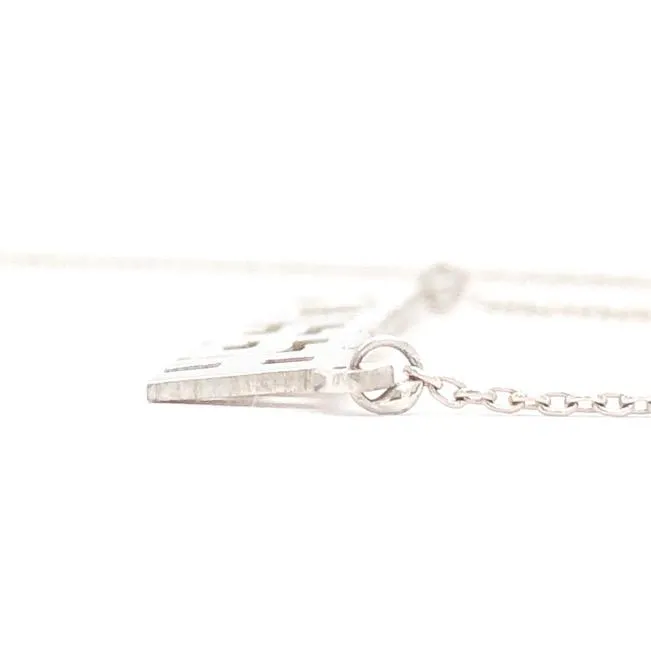 14K W Gold Block Font Name Necklace