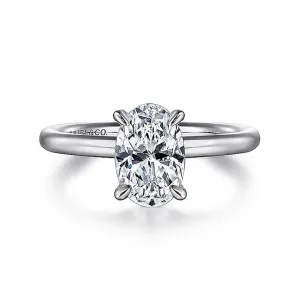 14K White Gold 'Lark' Oval Solitaire Engagement Ring