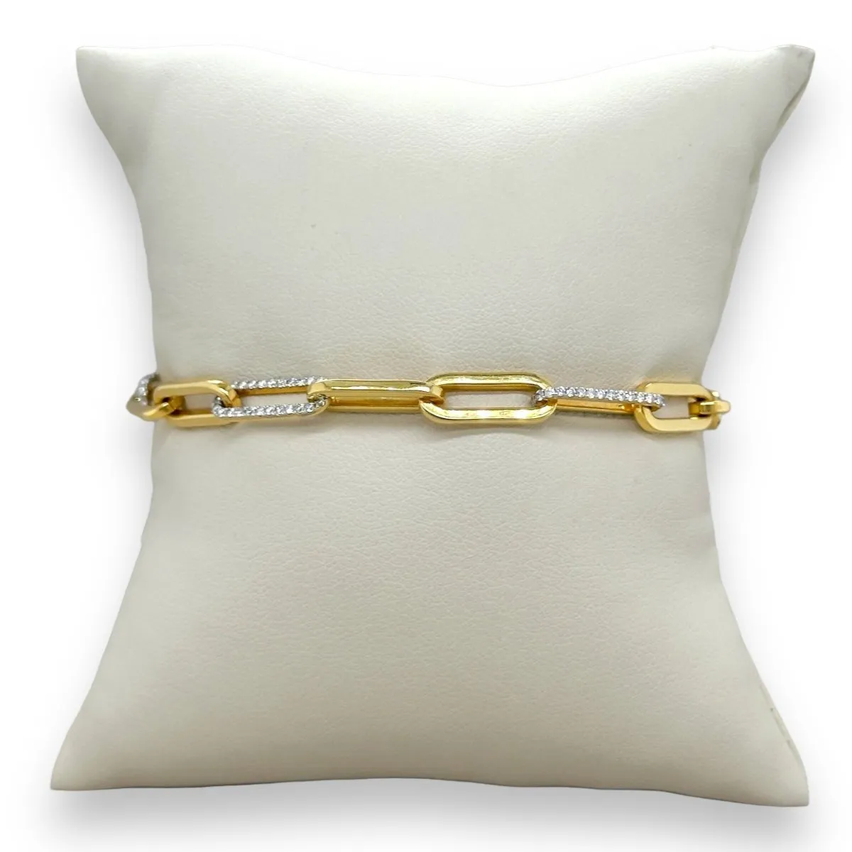 14K Y Gold 0.75ctw G/I1 Diamond Paperclip Bracelet