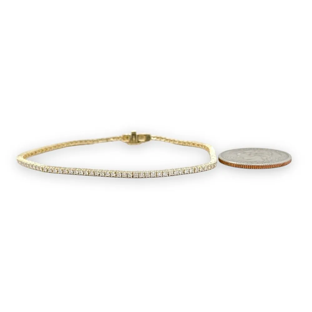 14K Y Gold 1.35cttw I/SI1 Diamond Tennis Bracelet