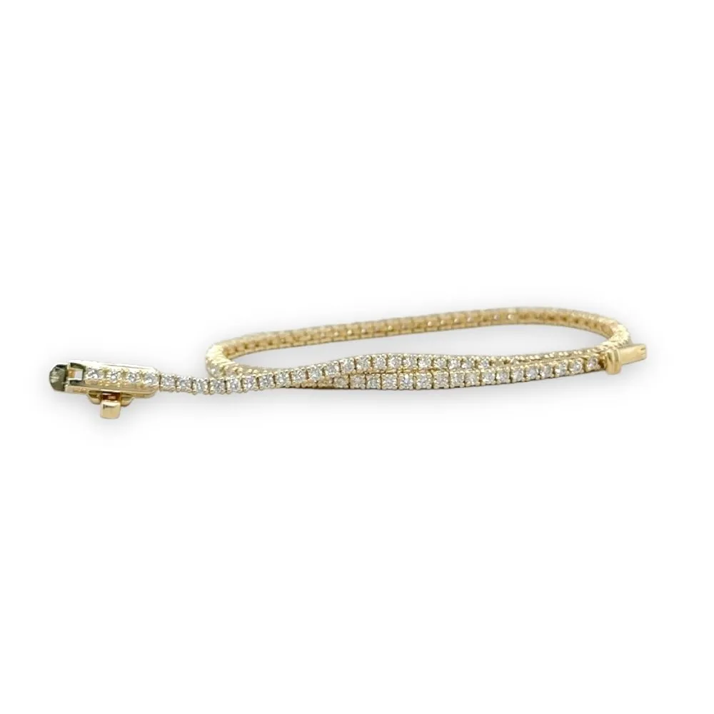 14K Y Gold 1.35cttw I/SI1 Diamond Tennis Bracelet