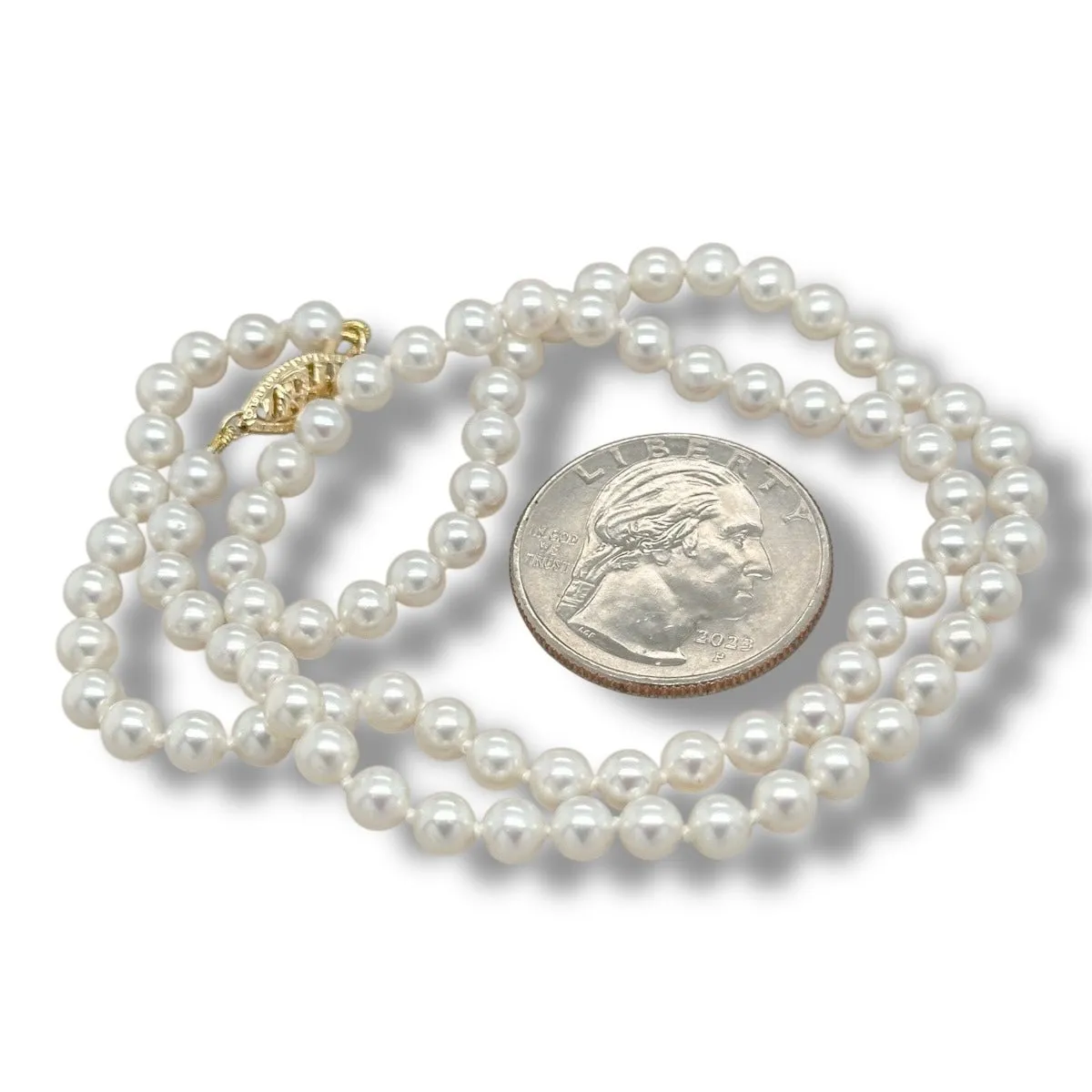 14K Y Gold 16" 4.5X5mm FWP Necklace