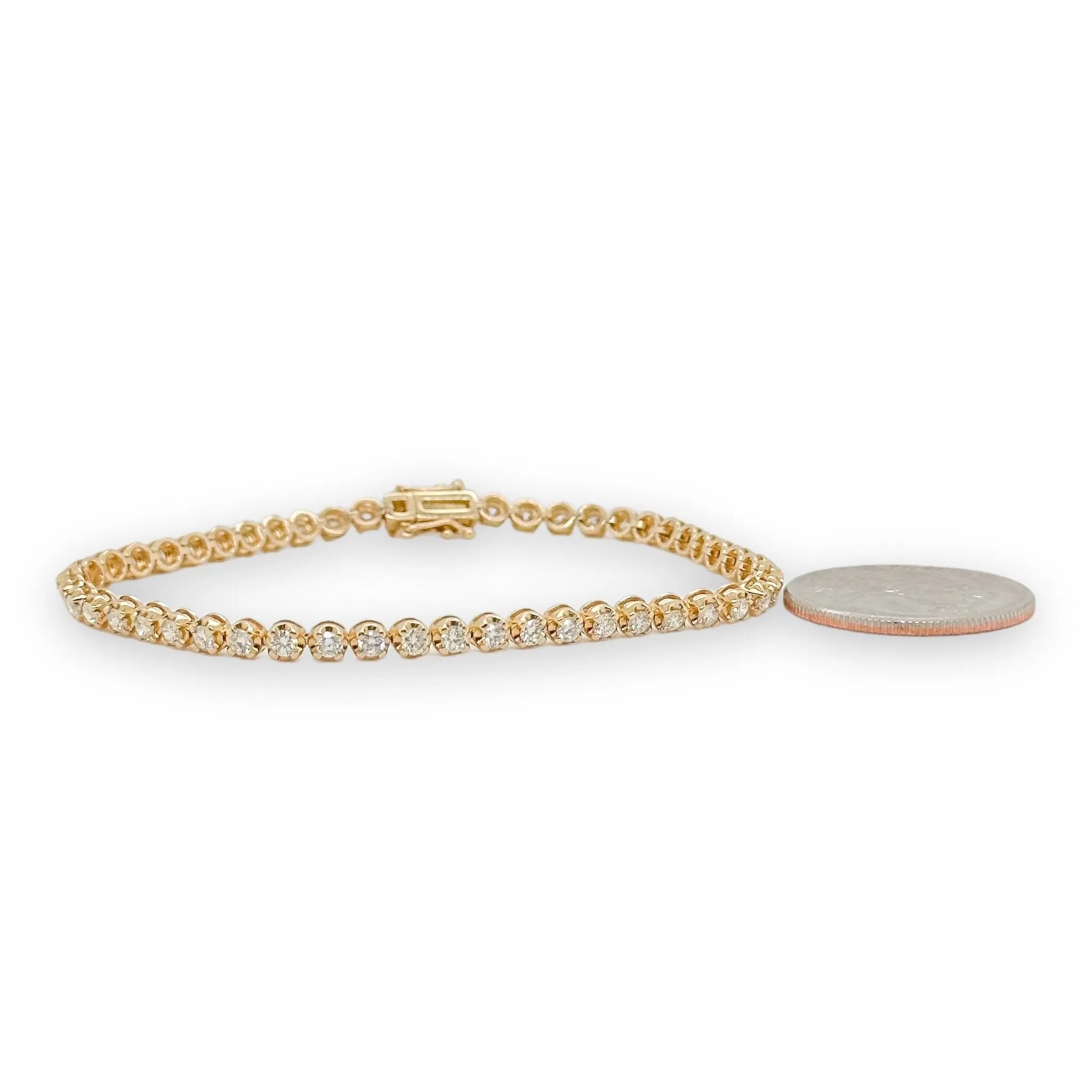 14K Y Gold 2.50ctw I/SI2 Diamond Tennis Bracelet