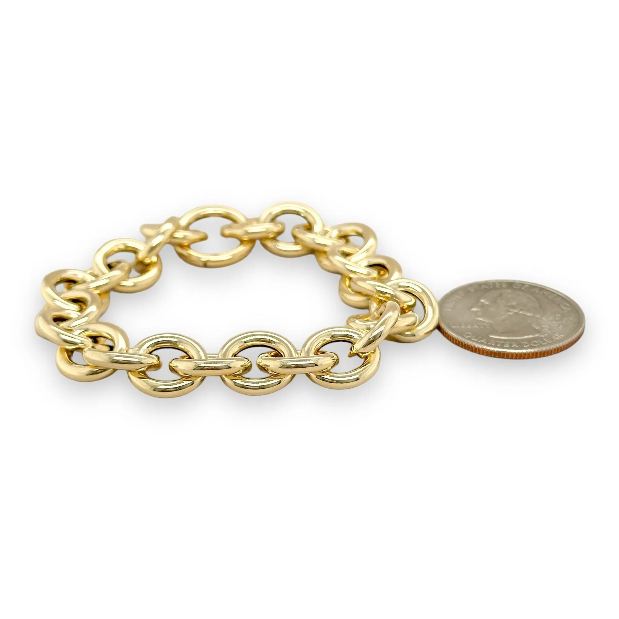 14K Y Gold 7.5" Ladies Circle Link Bracelet
