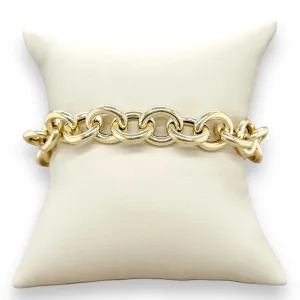 14K Y Gold 7.5" Ladies Circle Link Bracelet