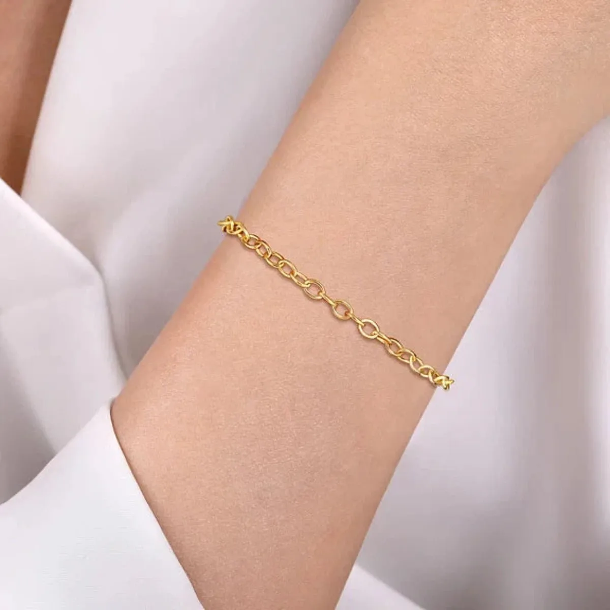 14K Y Gold 7" 4mm Link Bracelet