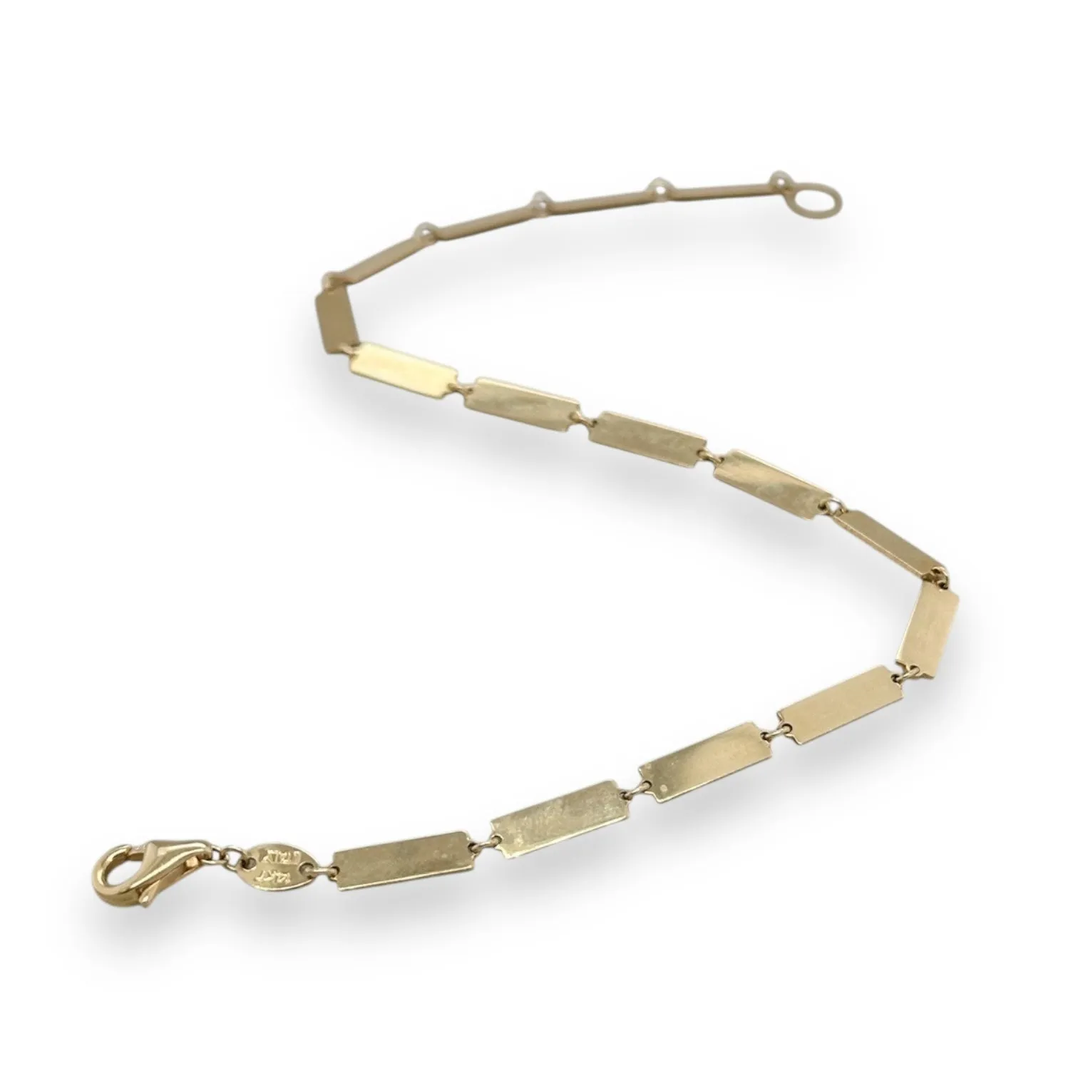 14K Y Gold 7" Bar Bracelet
