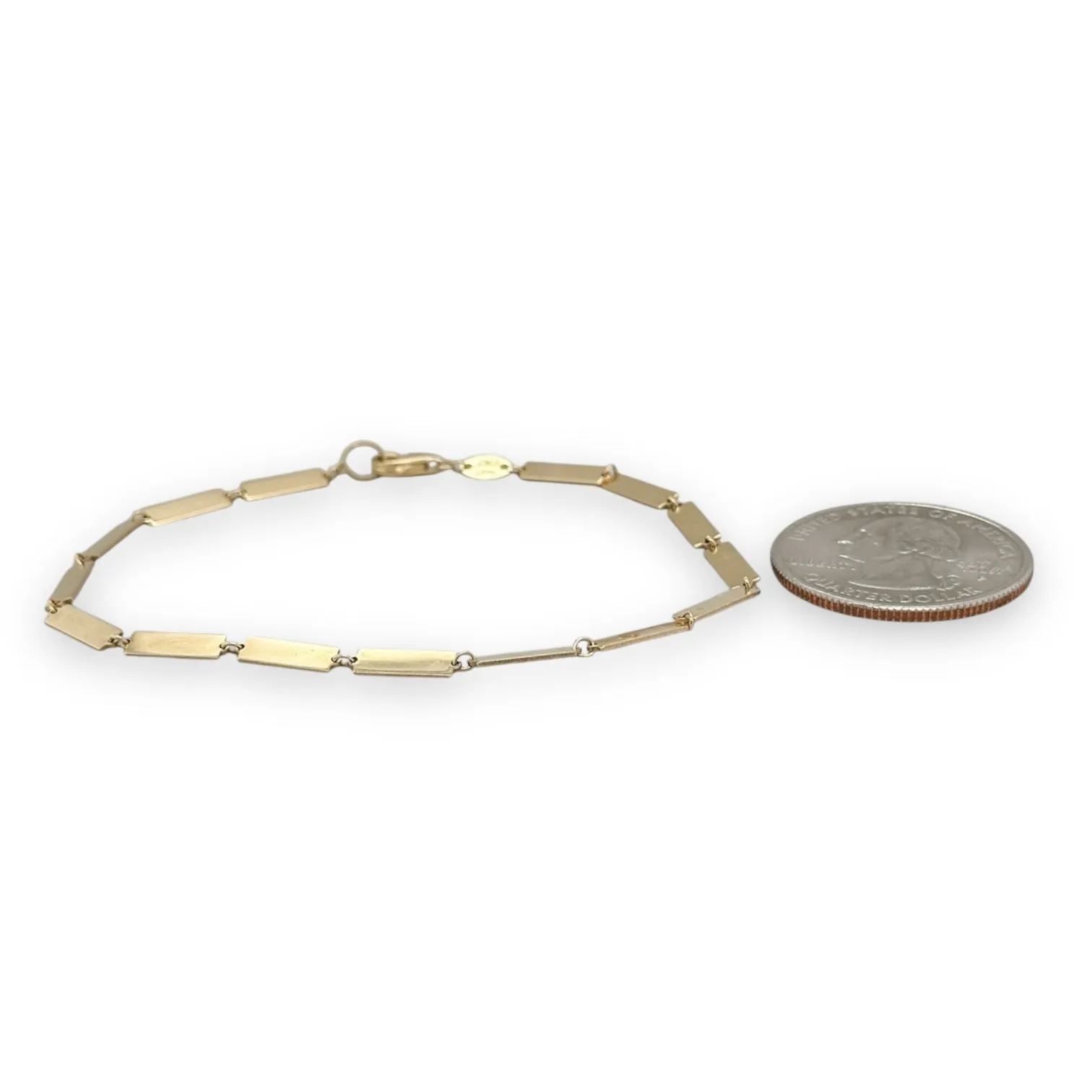 14K Y Gold 7" Bar Bracelet