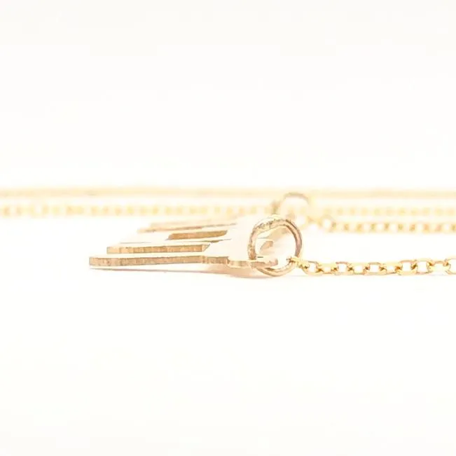 14K Y Gold Hebrew Name Necklace