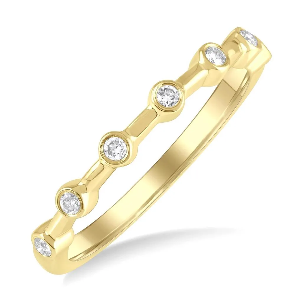14K Yellow Gold Stackable Natural Diamonds Ring