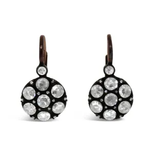 14kt Pink Gold Rose Cut Diamond Hanging Earrings