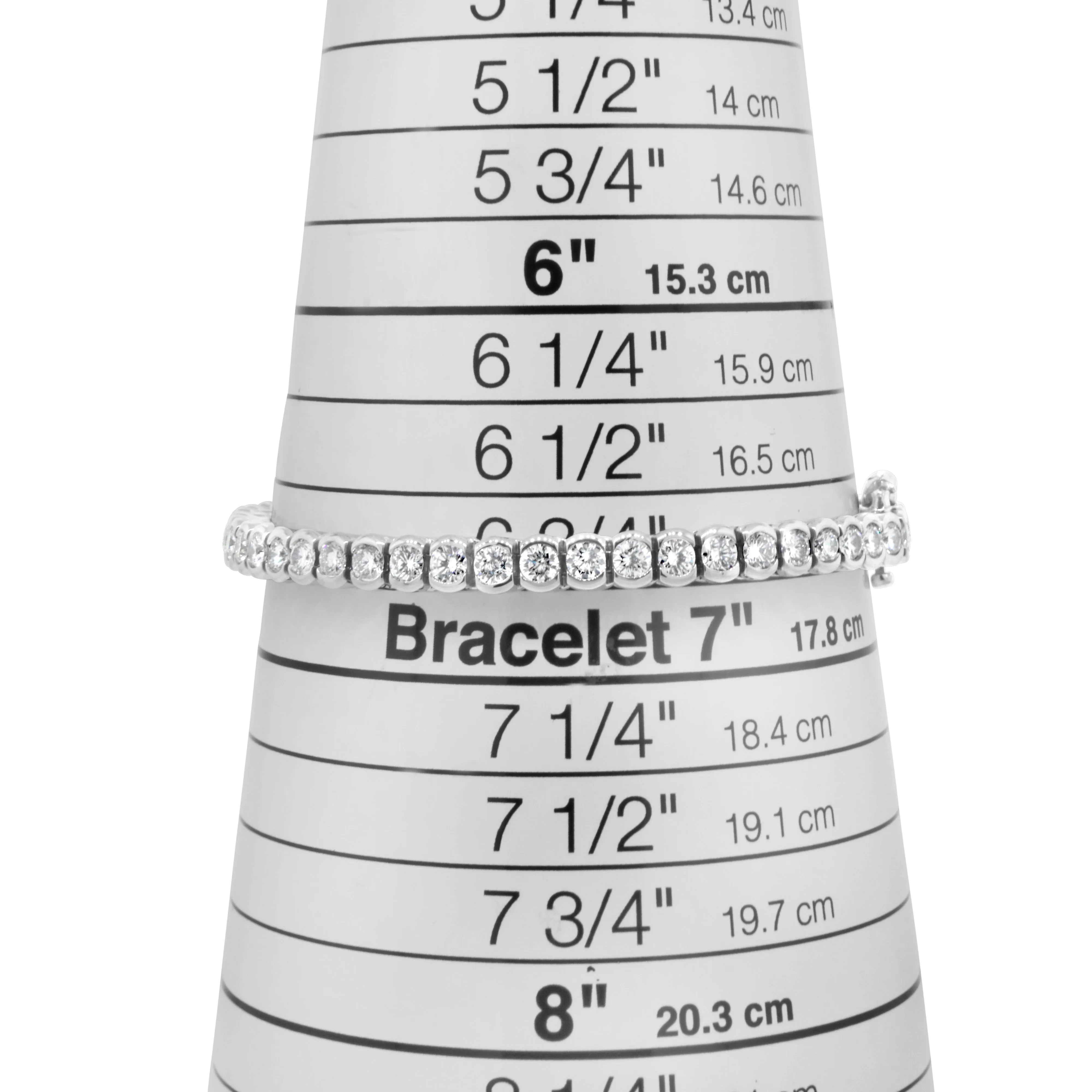 14kt White Gold Diamond Half Bezel Tennis Bracelet