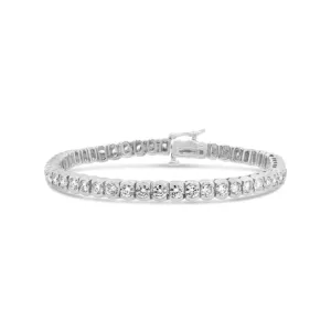 14kt White Gold Diamond Half Bezel Tennis Bracelet