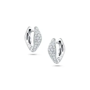 18 kt White Gold Diamond Huggie Earrings