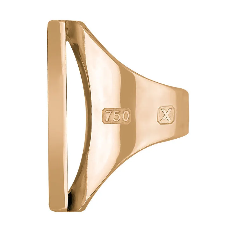 18ct Rose Gold Turquoise Hallmark Large Square Ring
