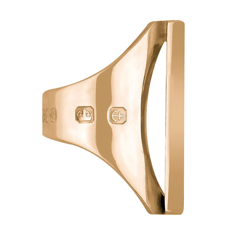 18ct Rose Gold Turquoise Hallmark Large Square Ring
