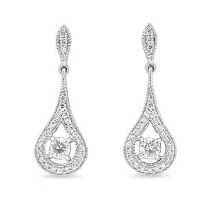 18ct White Gold Diamond Drop Earrings