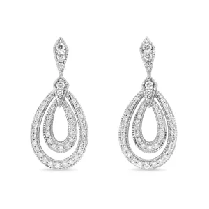 18ct White Gold Diamond Drop Earrings