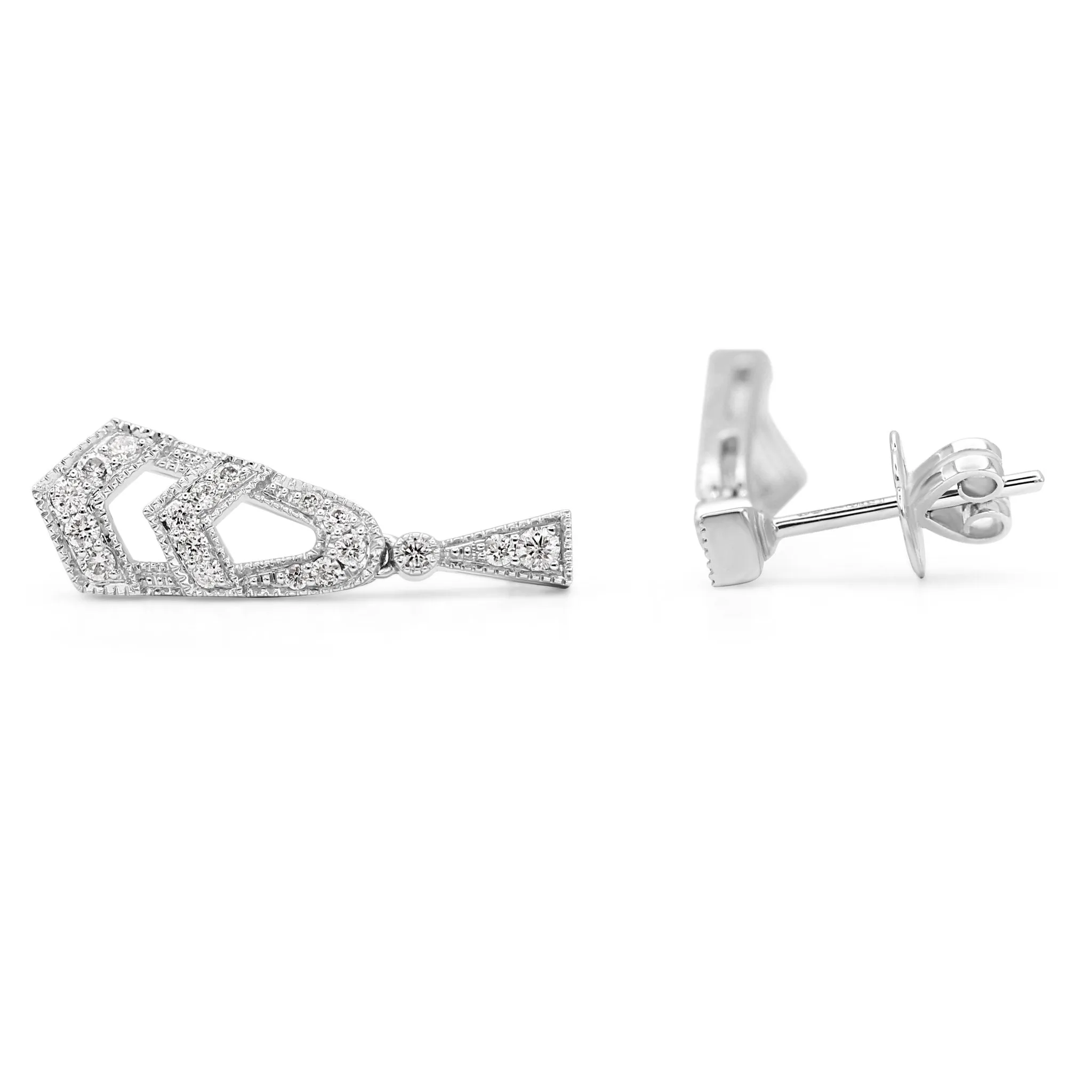 18ct White Gold Diamond Drop Earrings