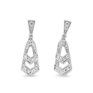 18ct White Gold Diamond Drop Earrings