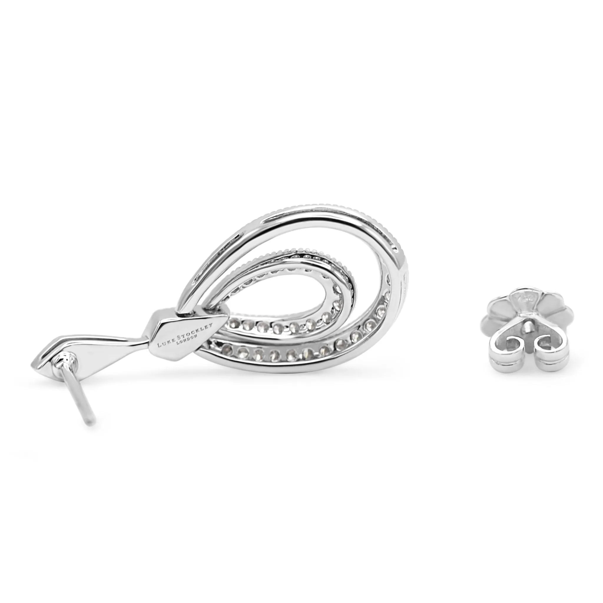 18ct White Gold Diamond Drop Earrings