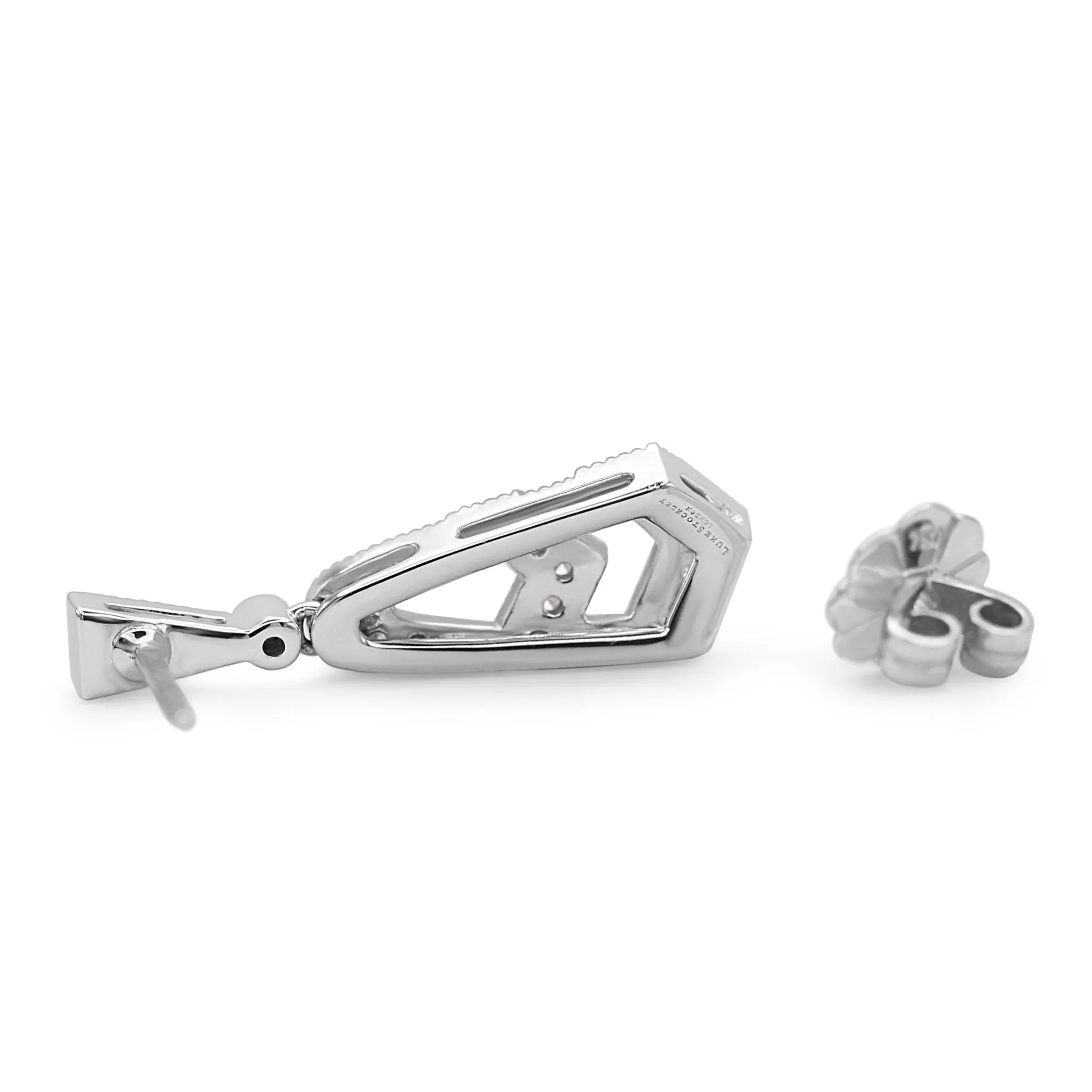 18ct White Gold Diamond Drop Earrings