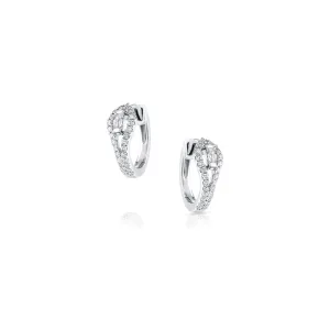 18k White Gold 0.35ctw Diamond Mini Huggie Hoop