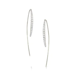 18k White Gold 0.74ctw Hook Trough Earrings