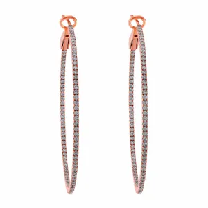18kt Rose Gold Diamond Hoop Earrings
