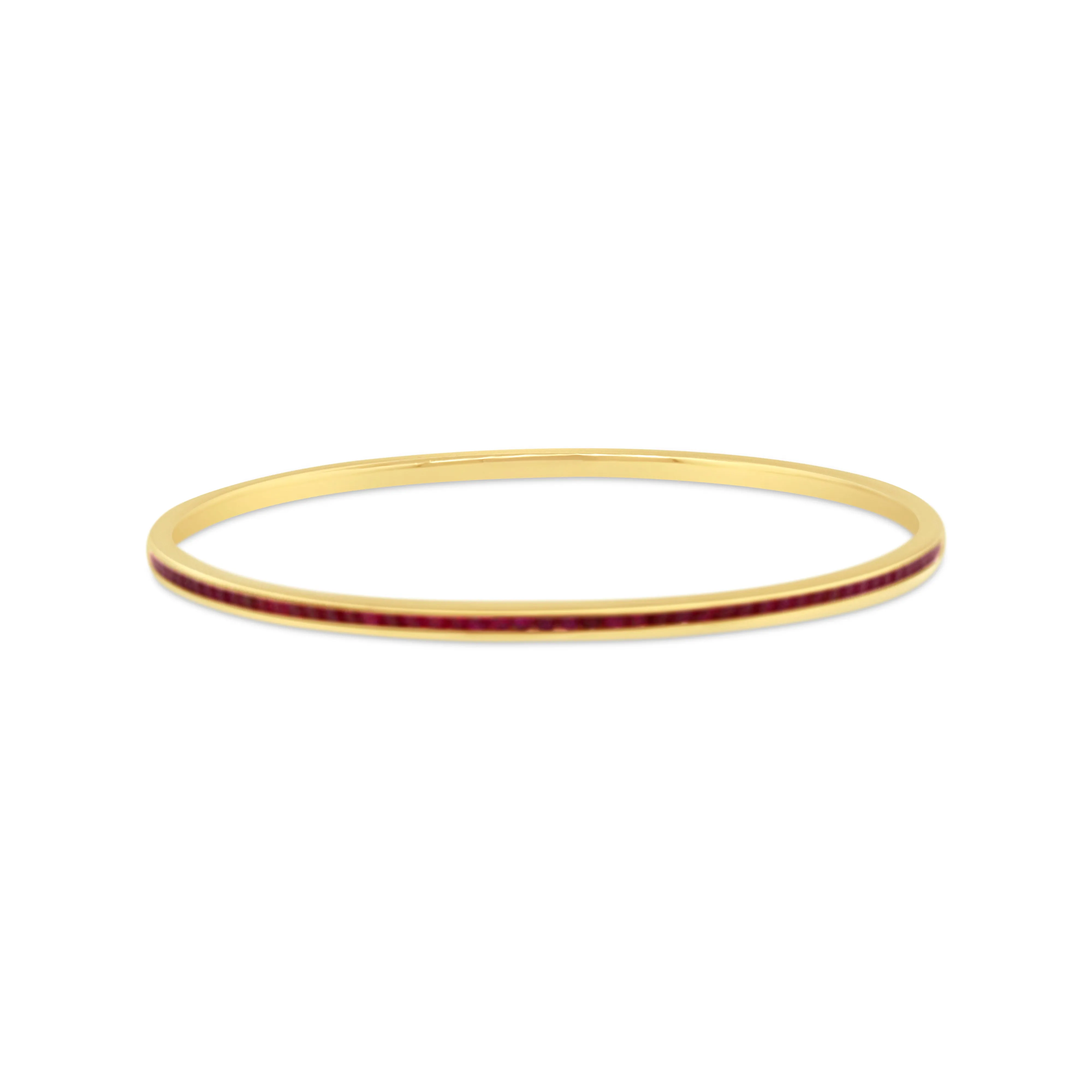 18kt Yellow Gold Ruby Slip-on Bangle Bracelet