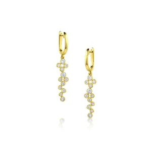 18kty Yellow Gold 24 Bezel Set Diamond Drop Earrings