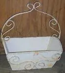 19" H WOODEN BOX decorative plants  